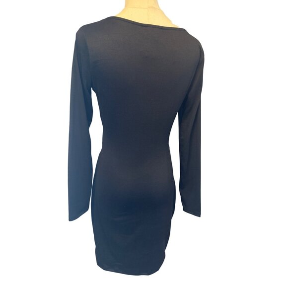 2/$30 NWT PrettyLittleThing 6 Black Bodycon Cut-Out Long Sleeve Mini Dress - Picture 12 of 16